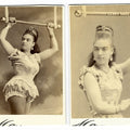Lot 066 - Pair of Antique Carte De Visite C.D.V. Photographs of Trapeze Artist Leona Dare on Trapeze Bar, Photographed by Mora, Broadway, New York