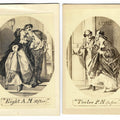 Lot 078 - Pair of Antique Illustrated Carte De Visite C.D.V. Filler Cards, "Eight A.M. (After)" And "Twelve P.M. (Before)," Risque Before-And-After Scenes