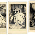 Lot 079 - Trio of Antique Illustrated Carte De Visite C.D.V. Filler Cards Depicting Risque Romantic and Erotic Scenes