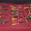 Lot 044 - Grouping of 20+ Antique and Vintage Wood Chisels and Gouges Including Witherby, Buck Brothers, and James Swan Co.