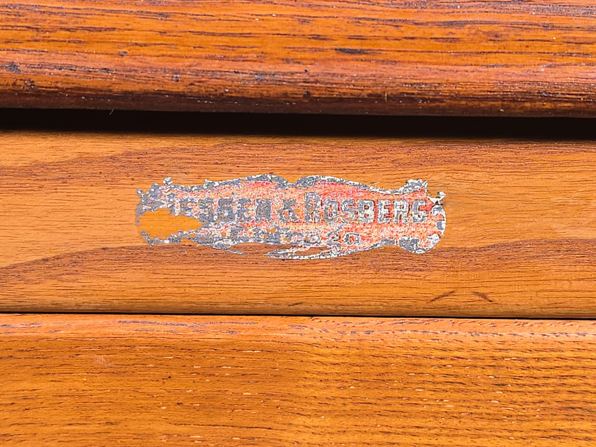 Antique Six-Drawer Oak Spool Cabinet, Manufactured by Jessen & Rosberg, Chicago, Illinois