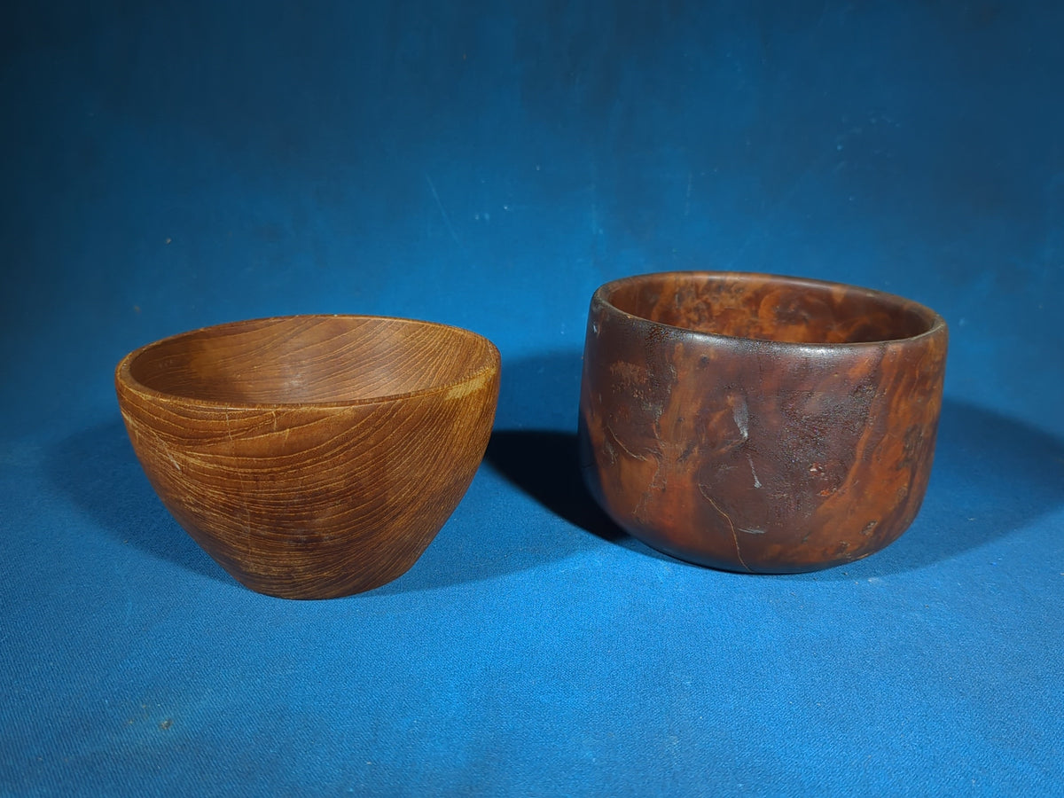 Pair of Vintage Turned Wood Bowls
