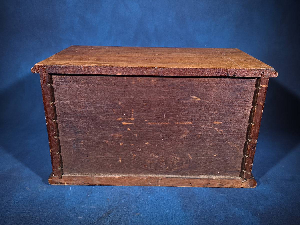 Antique Six-Drawer Oak Spool Cabinet, Manufactured by Jessen & Rosberg, Chicago, Illinois