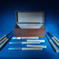 Lot 122 - Vintage Buck Brothers Wood Lathe Chisels and Gouges, Made in U.S.A., in Oak Box
