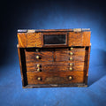 Lot 112 - Antique Oak Machinist's Tool Chest with Brass Hardware, Hammacher Schlemmer & Co., New York, 16" L