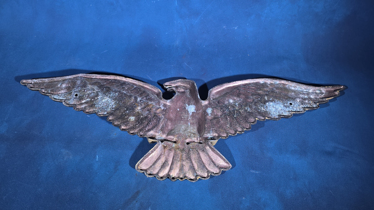 Vintage Painted Cast Iron Spread-Wing Eagle Wall Plaque, Manufactured by Emig Products