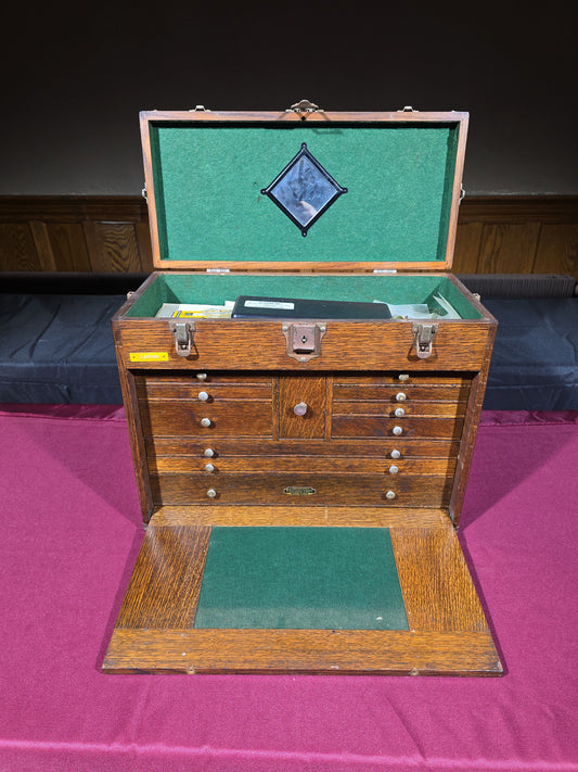 Vintage H. Gerstner & Sons Model 042 Oak Machinist Tool Chest with Contents, Manufactured by H. Gerstner & Sons, Dayton, Ohio