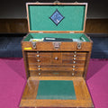 Lot 015 - Vintage H. Gerstner & Sons Model 042 Oak Machinist Tool Chest with Contents, Manufactured by H. Gerstner & Sons, Dayton, Ohio, 21" L x 9-1/2" W x 16" H