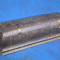 Lot 146 - Vintage Engraved Metal-Clad Wooden Dome-Top Box with Brass Straps and Side Handles, 24" L