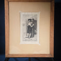 Lot 038 - Antique Framed Engraving Print of a Matador, After J. G. Vibert, 1869, Engraved by A. Mongin, Pencil Signed, 18-3/8" W x 22-3/8" H