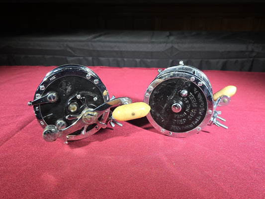 Pair of Vintage Penn No. 49 Deep Sea Fishing Reels, Manufactured by Penn Fishing Tackle Mfg. Co., Philadelphia, Pennsylvania