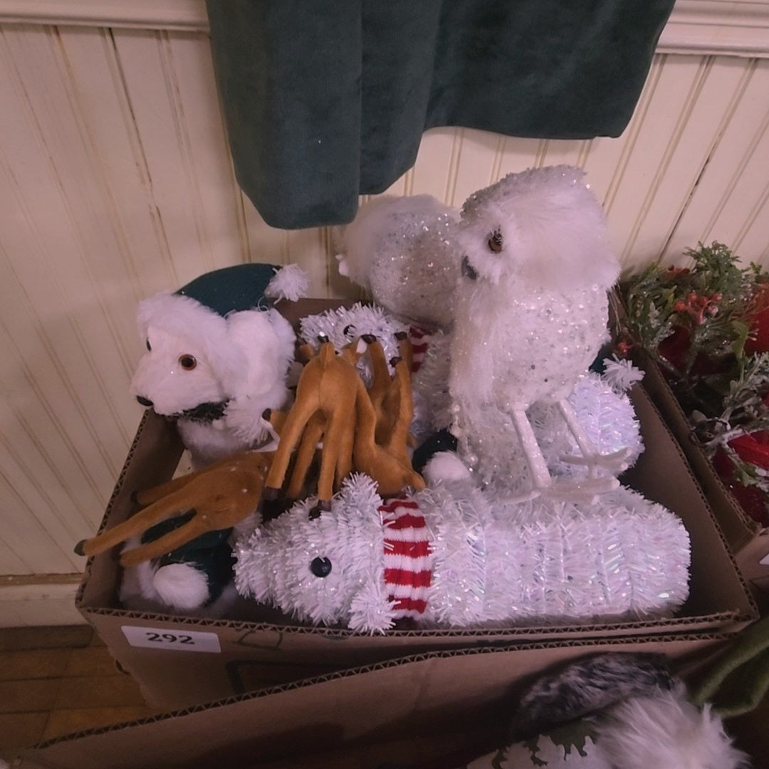 box lot with modern Christmas animals