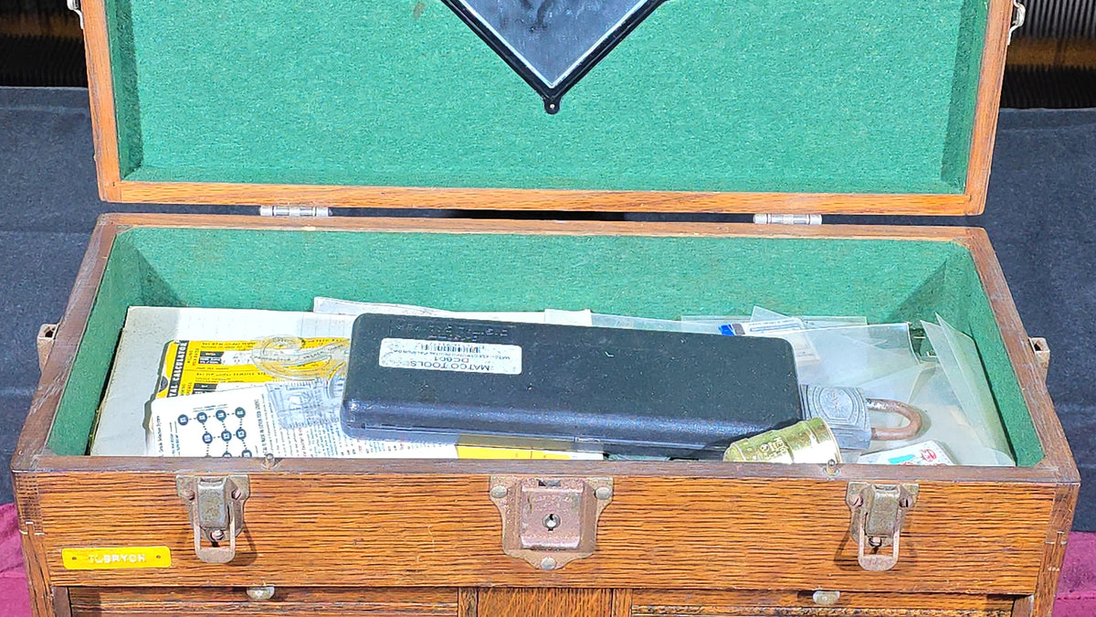Vintage H. Gerstner & Sons Model 042 Oak Machinist Tool Chest with Contents, Manufactured by H. Gerstner & Sons, Dayton, Ohio