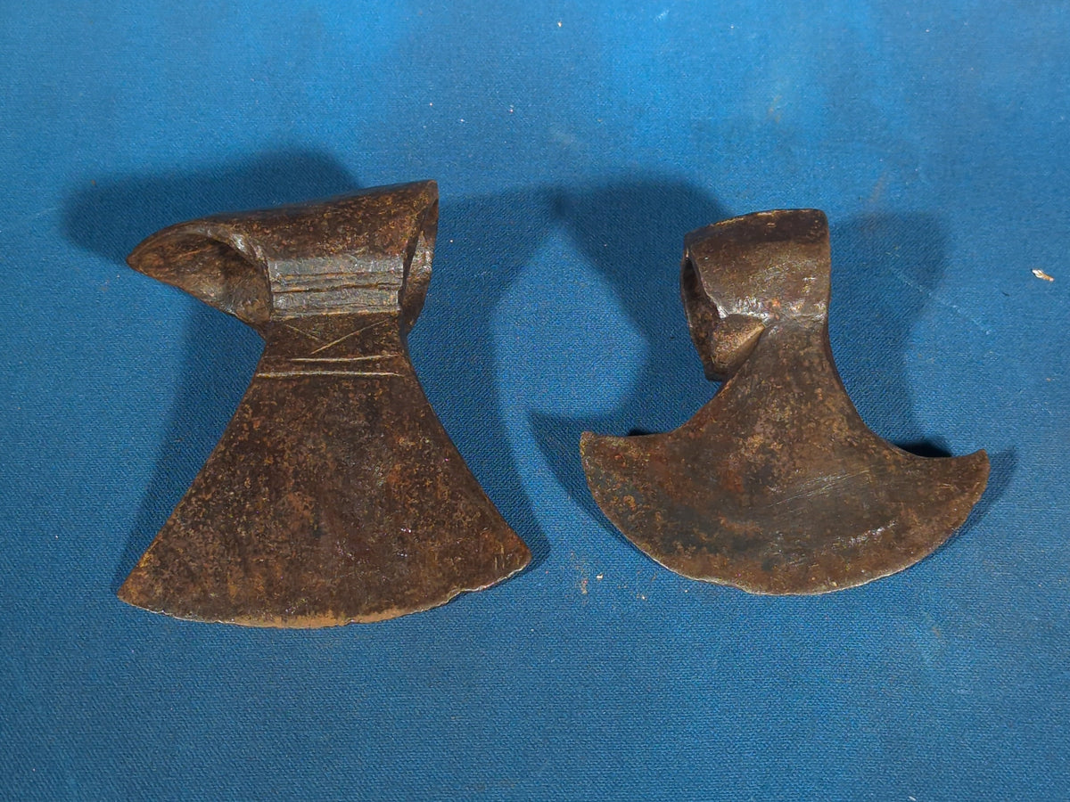 Pair of Antique Iron Axe Heads