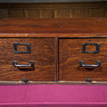 Lot 221 - Antique Oak Two-Drawer Card File Cabinet, 33" L x 17" W x 13" H