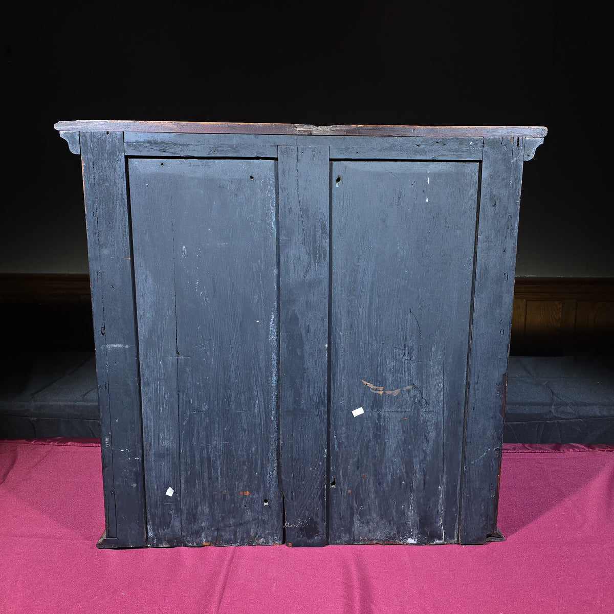 Antique Two-Door Wooden Cabinet with Interior Pigeonhole Compartments
