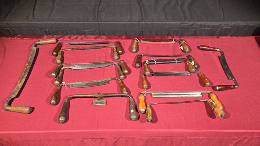 Grouping of 14 Antique and Vintage Draw Knives including Pexto, C.J. Kimball Co., C. Keyes & E. Wilton Cast Steel, and Rockford Illinois U.S.A.