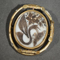 Lot 002 - Antique Victorian Prince of Wales Style Spinner Brooch with Hair Work Floral Palette and Tintype Photograph Portrait of a Man, 1-7/8" L x 2-1/8" H