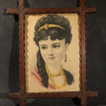 Lot 072 - Antique Hand-Colored Lithograph Print, "the Star of Beauty," Published by Currier and Ives, in a Carved Cross-Corner Frame, 15-1/4" W x 18-3/4" H
