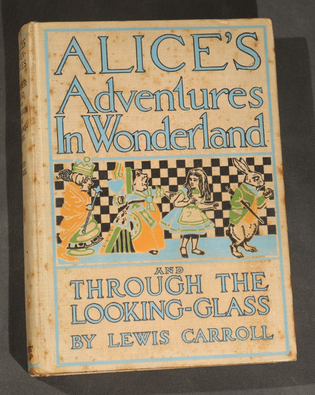 "Alice's Adventures in Wonderland and Through the Looking-Glass" Antique Photoplay Edition Book by Lewis Carroll, Illustrated with Film Stills from the Nonpareil Feature Film Corporation, Published by Grosset & Dunlap, New York, Circa 1915