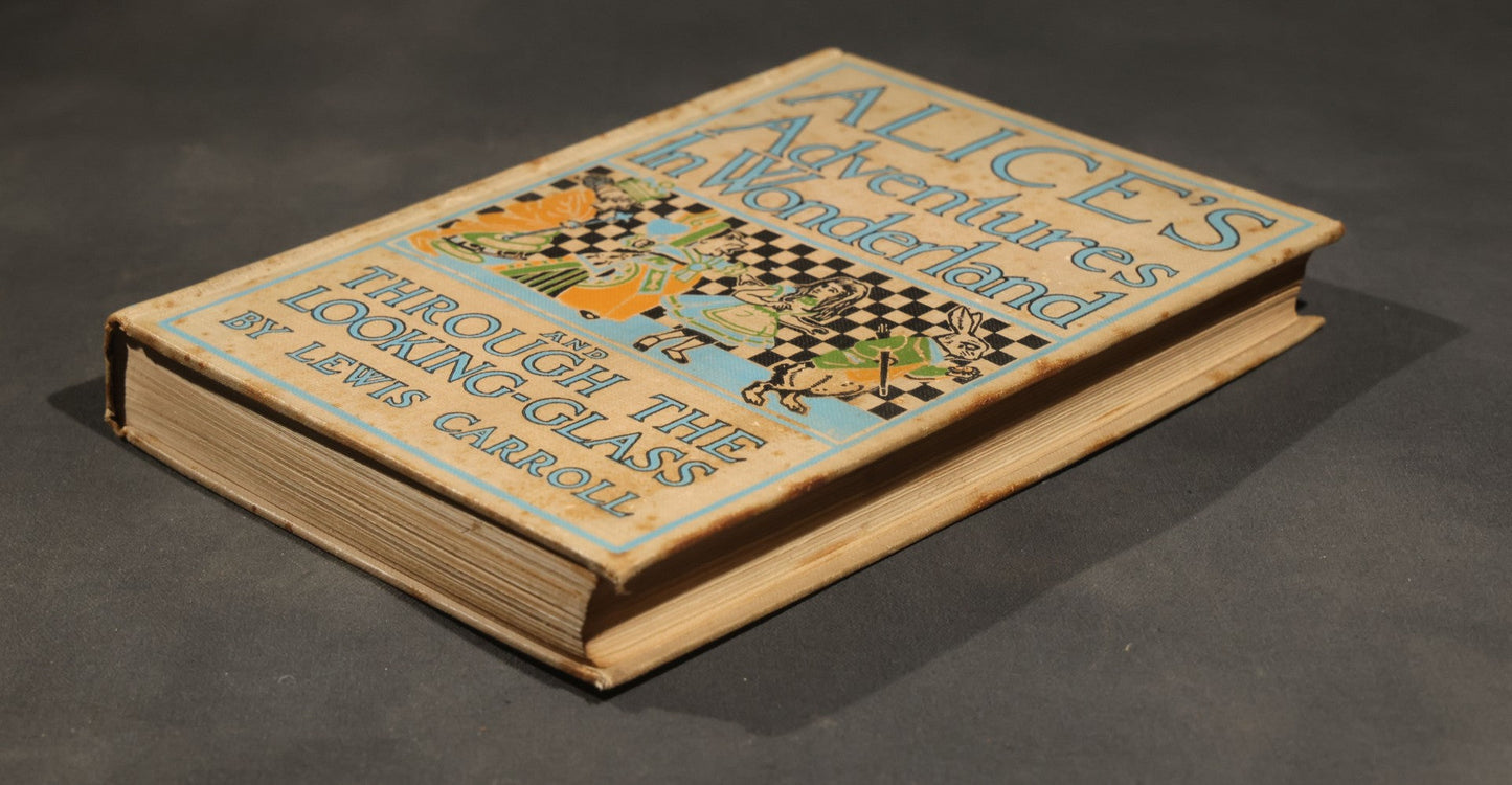 "Alice's Adventures in Wonderland and Through the Looking-Glass" Antique Photoplay Edition Book by Lewis Carroll, Illustrated with Film Stills from the Nonpareil Feature Film Corporation, Published by Grosset & Dunlap, New York, Circa 1915