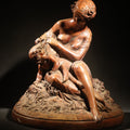 Lot 050 - Antique Cast Sculpture After "Venus Clipping Cupid's Wings" by Charles Cumberworth (1811-1852), Plaster or Similar Material, Note Damage and Repaired Hand, 13" H
