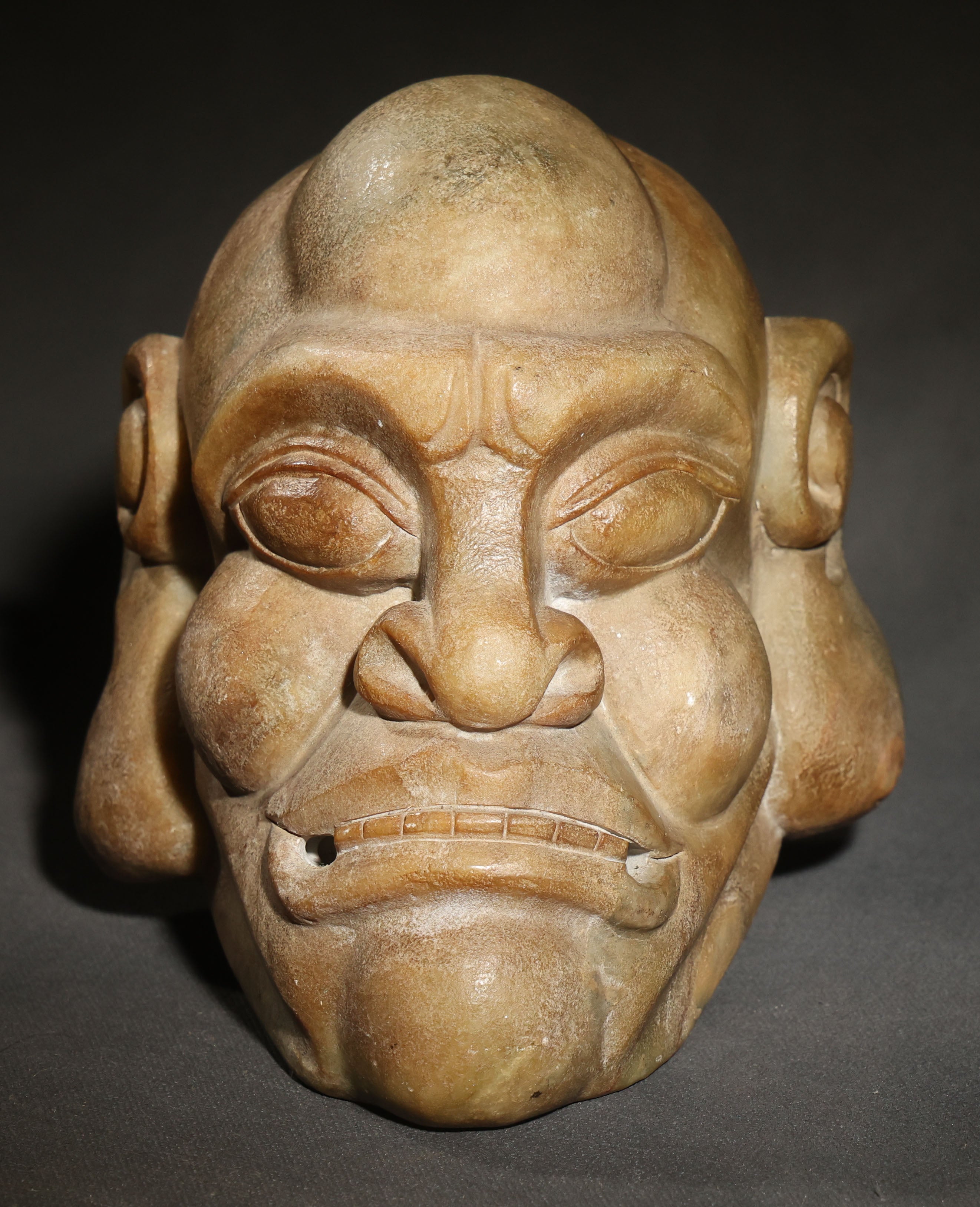 Lot 055 - Vintage Carved Stone Grotesque Head with Exaggerated Feature ...
