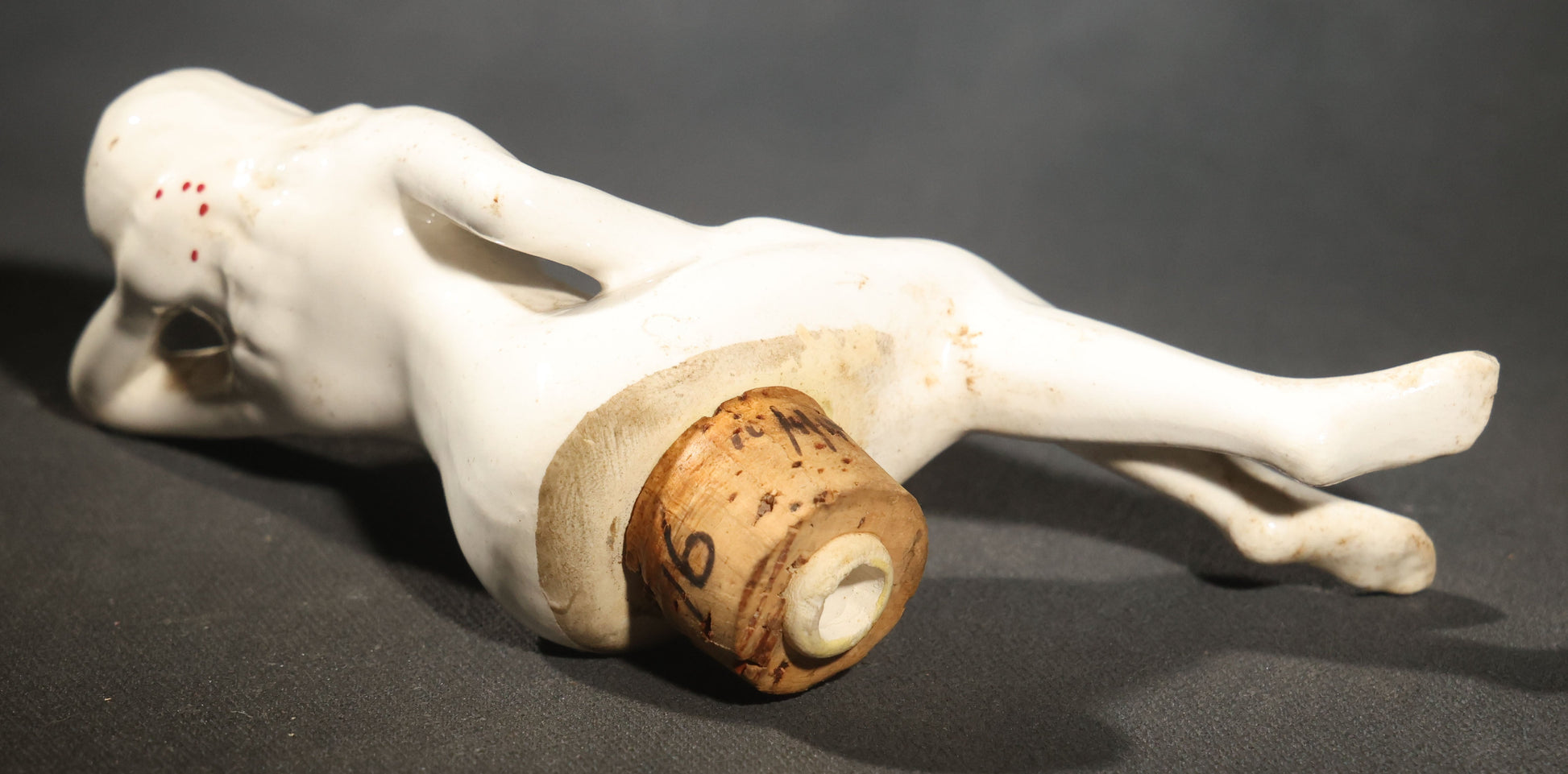 Vintage Ceramic Novelty Jug with Nude Female Figure, "Lay Off This is the Old Man's Private Stuff," G. Novelty Co., Japan