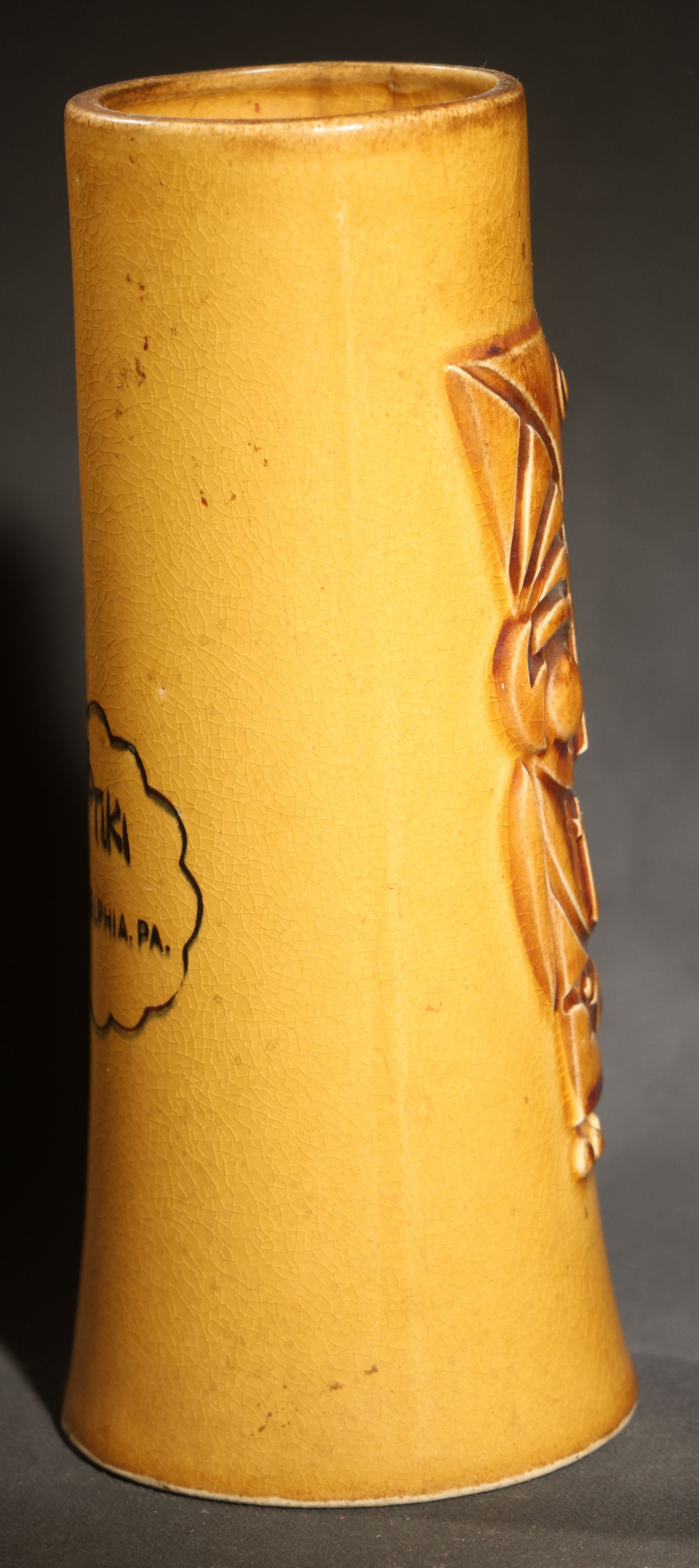 Vintage Pub Tiki Ceramic Tiki Mug with Stylized Owl Face, Philadelphia, Pennsylvania