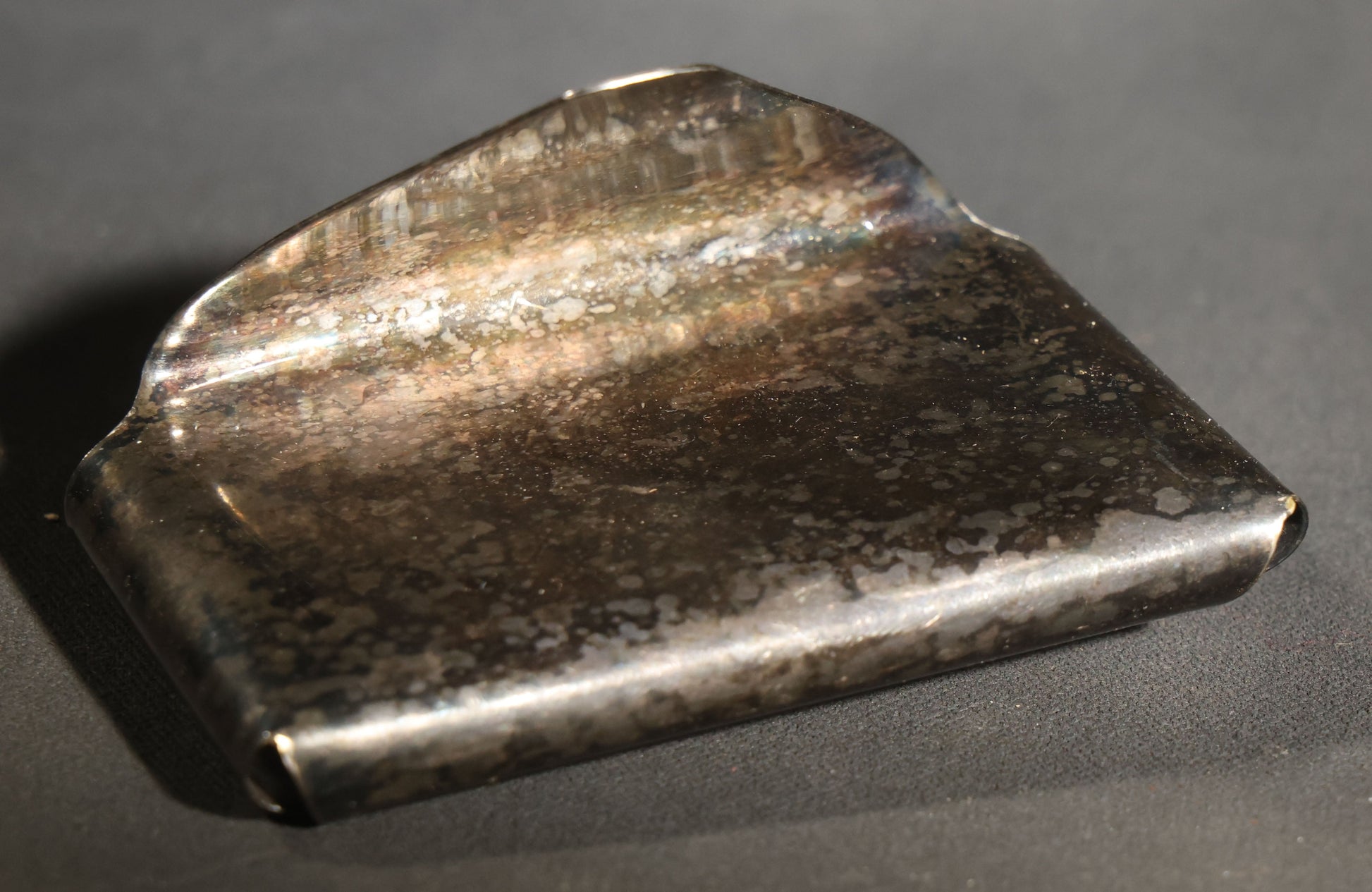 Vintage Silver-Plated Business Card Holder with Duck in Flight Motif