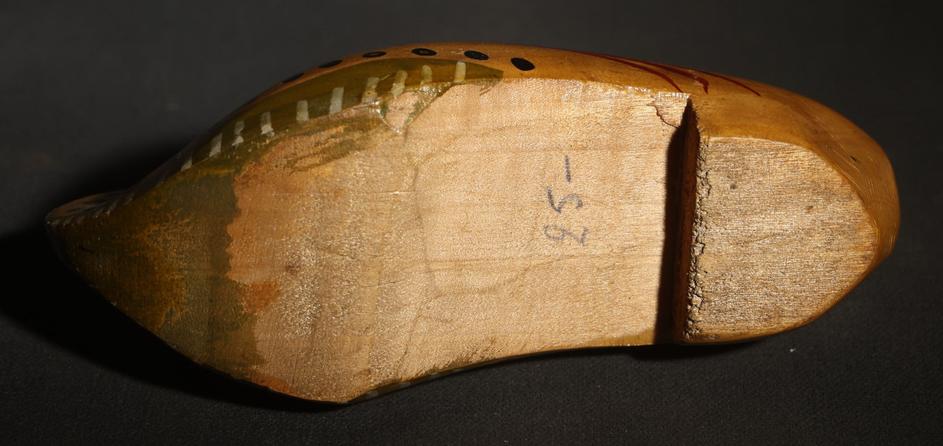 Vintage Hand-Painted Wooden Clog Pincushion with Thimble, Marked "Belgium," Windmill Motif