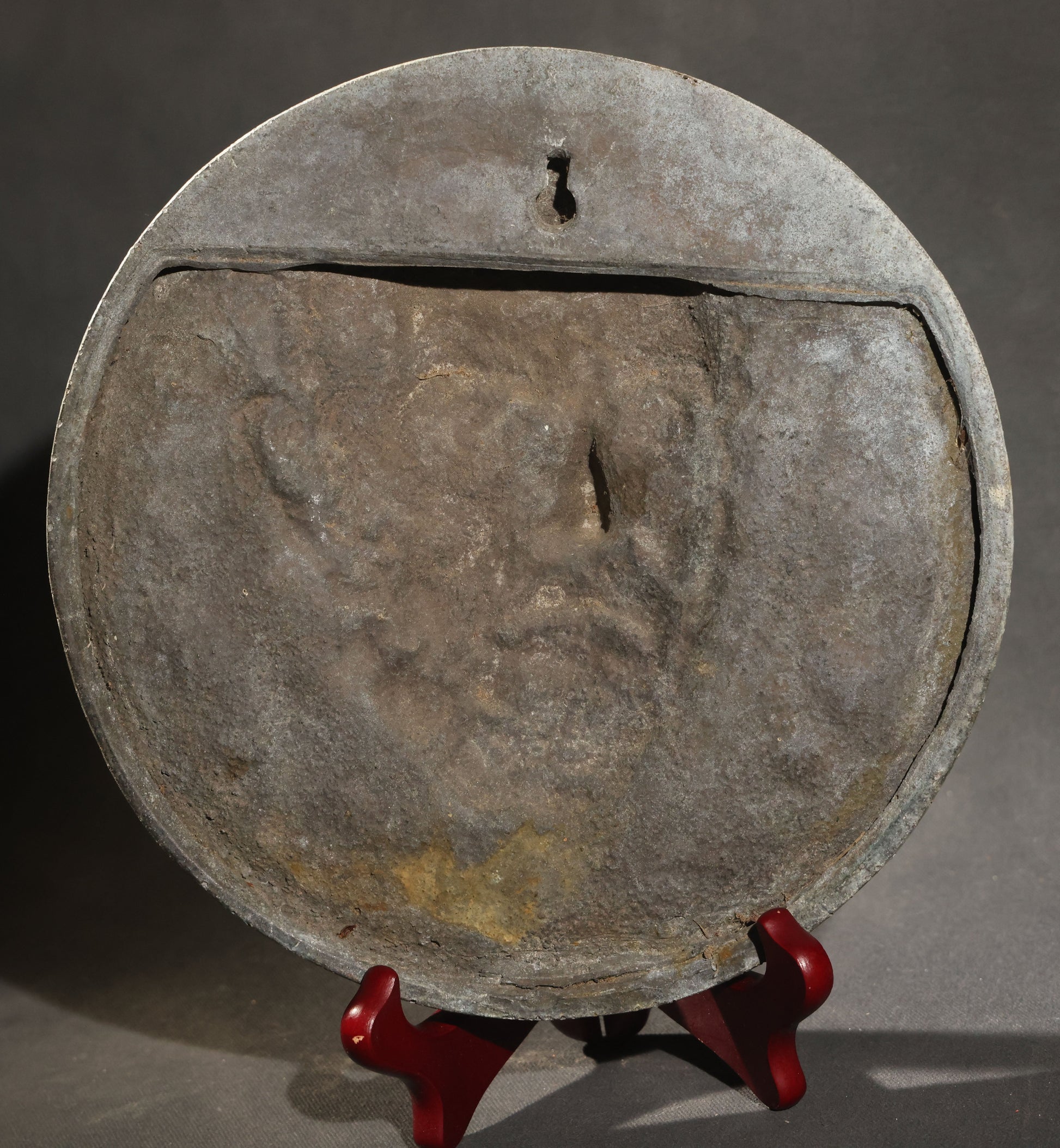 Vintage Cast Aluminum Relief Portrait Plaque of Socrates with Keyhole Hanger
