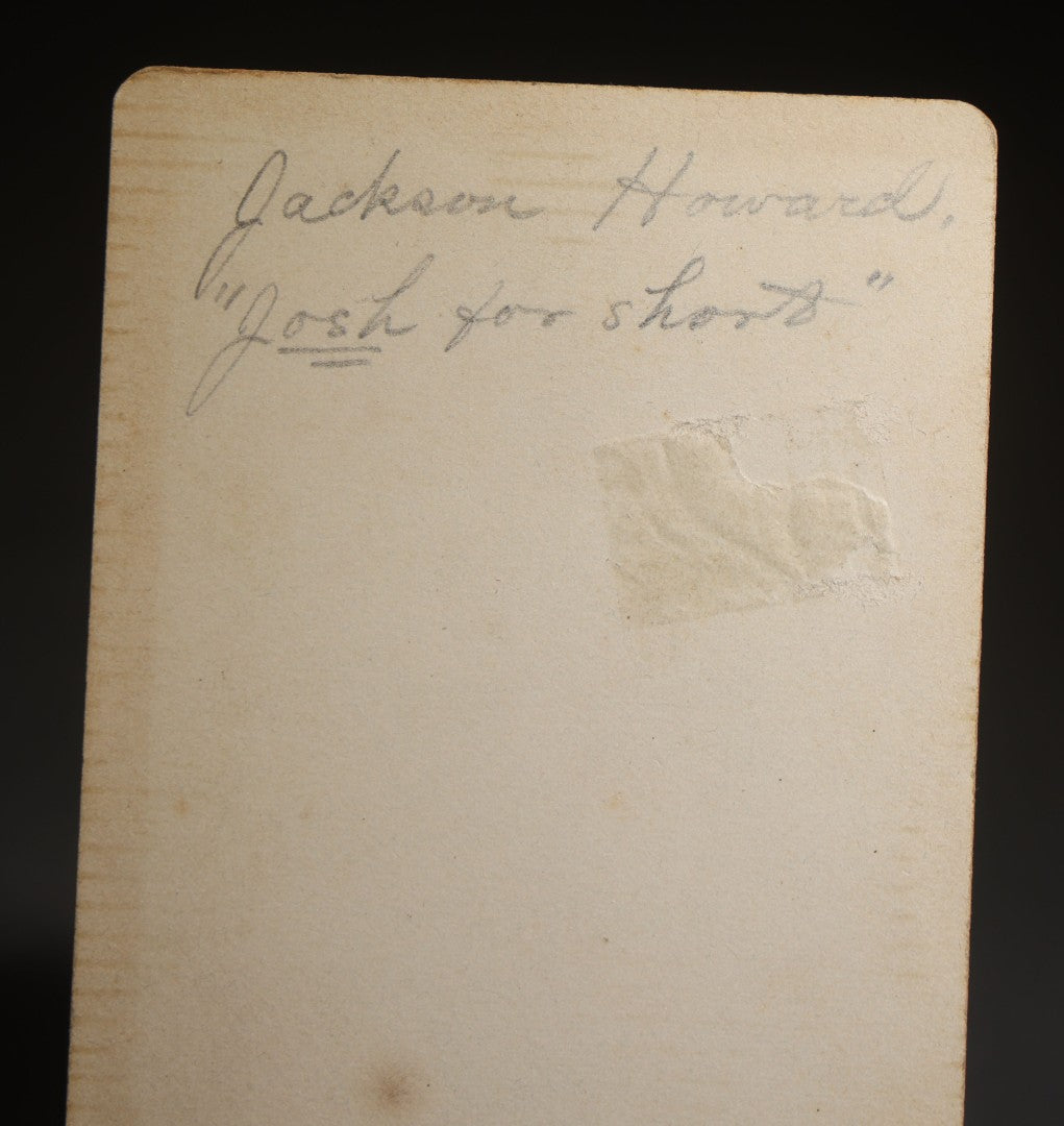 Antique Carte De Visite C.D.V. Photograph of a Young Black Man Identified as Jackson Howard, "Josh for Short"