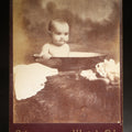 Lot 129 - Antique Cabinet Card Photograph of a Baby in a Wash Basin, Photographed by Stiles, Westerly, Rhode Island