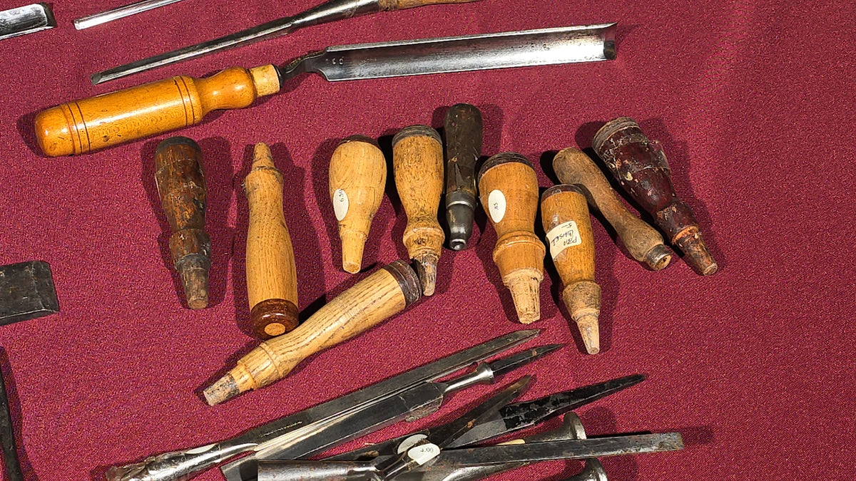 Grouping of 20+ Antique and Vintage Wood Chisels and Gouges including Witherby, Buck Brothers, and James Swan Co.