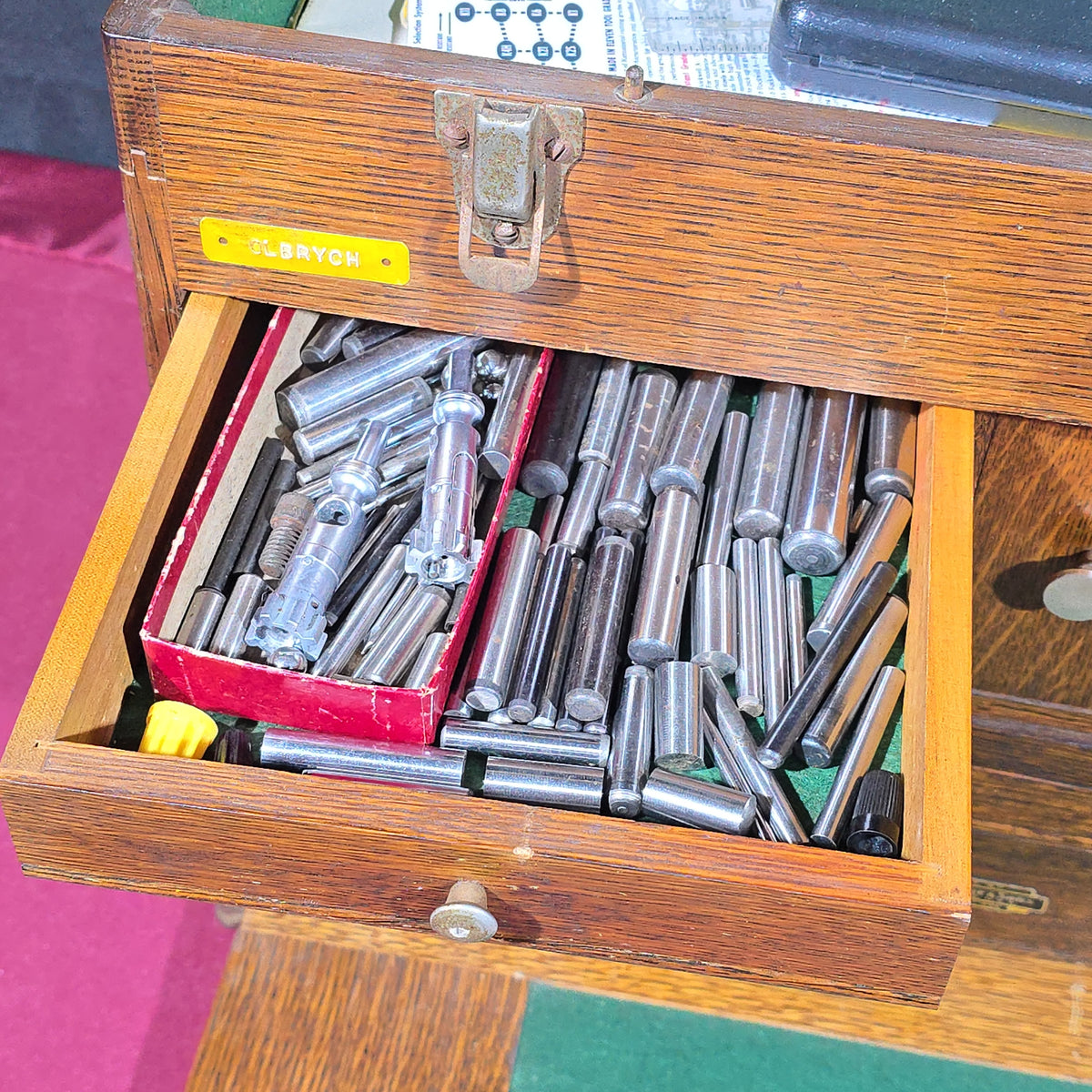 Vintage H. Gerstner & Sons Model 042 Oak Machinist Tool Chest with Contents, Manufactured by H. Gerstner & Sons, Dayton, Ohio