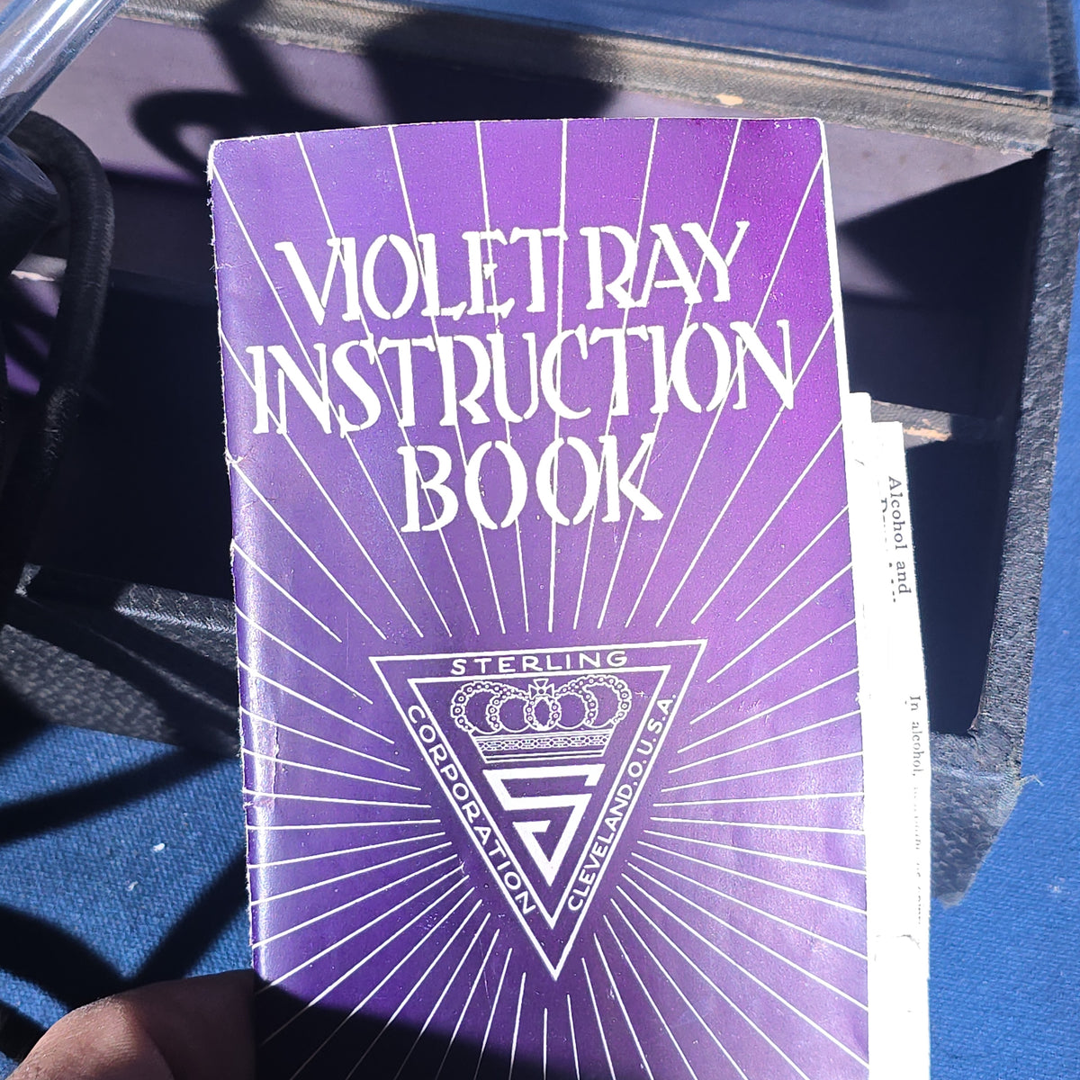 Antique Sterling Violet Ray Generator with Glass Electrode, Instruction Book, and Case, Sterling Corporation, Cleveland, Ohio, 1917