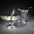 Lot 053 - Sterling Silver Sugar Basket and Creamer in the Plymouth Pattern, Manufactured by Gorham, Weight 260 g