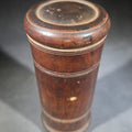 Lot 107 - Antique Turned Wood Cylindrical Lidded Container with Incised Ring Decoration