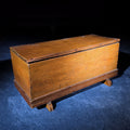 Lot 107 - Antique Oak Blanket Chest on Shoe Feet, 37" L
