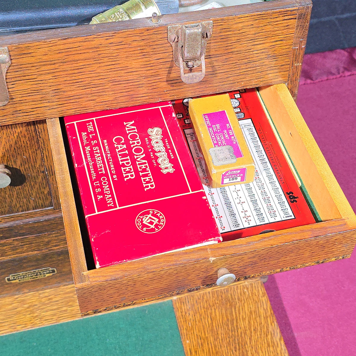 Vintage H. Gerstner & Sons Model 042 Oak Machinist Tool Chest with Contents, Manufactured by H. Gerstner & Sons, Dayton, Ohio