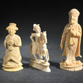Lot 103 - Trio of Antique Carved Ivory Chess Pieces Including King, Queen, and Knight