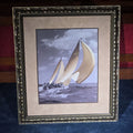 Lot 057 - Modern Framed Print of the Sailboat Lutine, 1951, Published by Paragon Picture Gallery, 32-1/8" W x 37-1/8" H