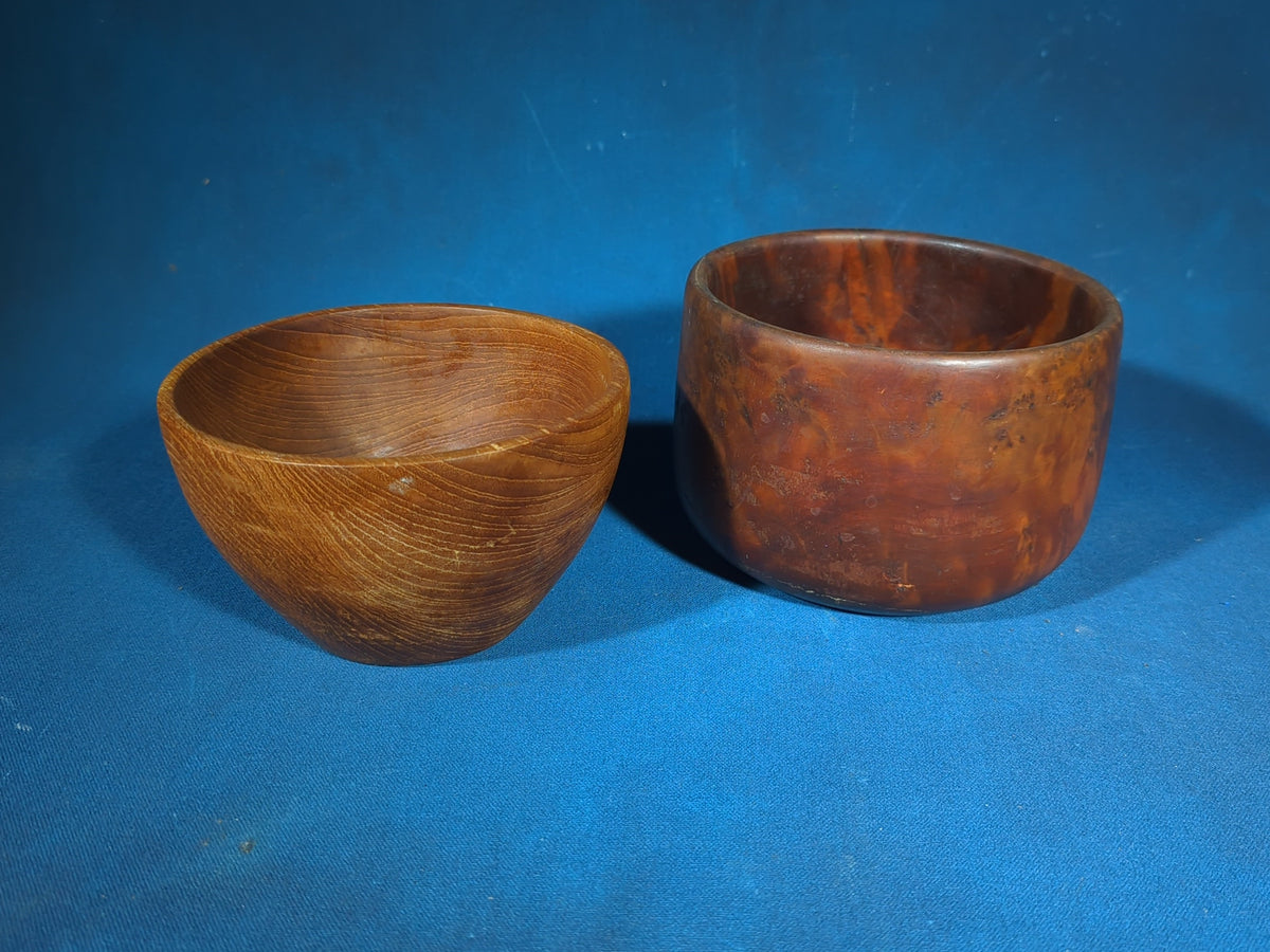 Pair of Vintage Turned Wood Bowls