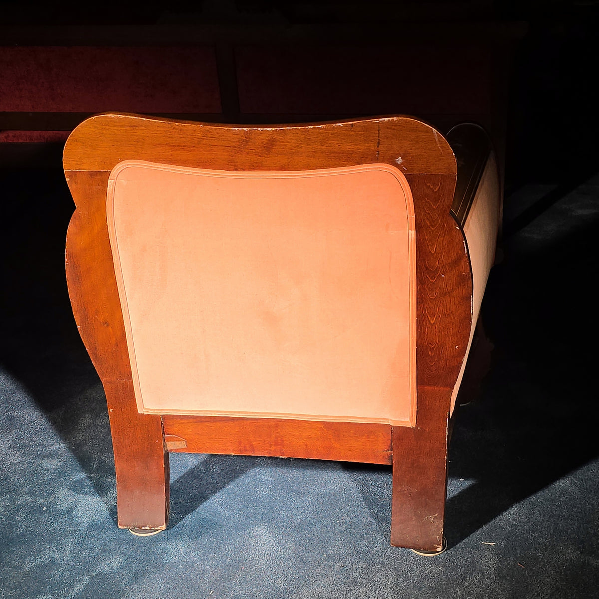 Antique Dutch Marquetry Inlaid Upholstered Club Chair