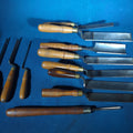 Lot 125 - Grouping of 11 Antique Wood Chisels and Gouges with Wood Handles Including Buck Brothers Cast Steel and Moulson Brothers Sheffield