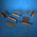 Lot 135 - Grouping of Five Antique Food Choppers with Wood Handles