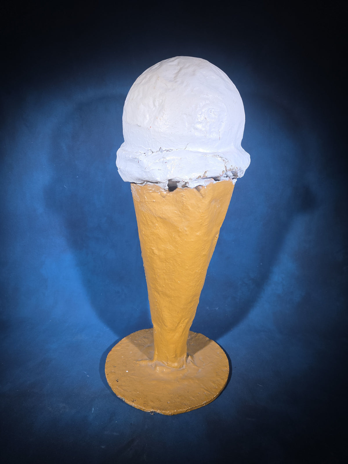 Vintage Fiberglass Figural Ice Cream Cone Advertising Trade Sign