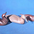 Lot 159 - Trio of Vintage Carved Wood Duck Figures Including One Painted and Signed Capt. Harry Jobes