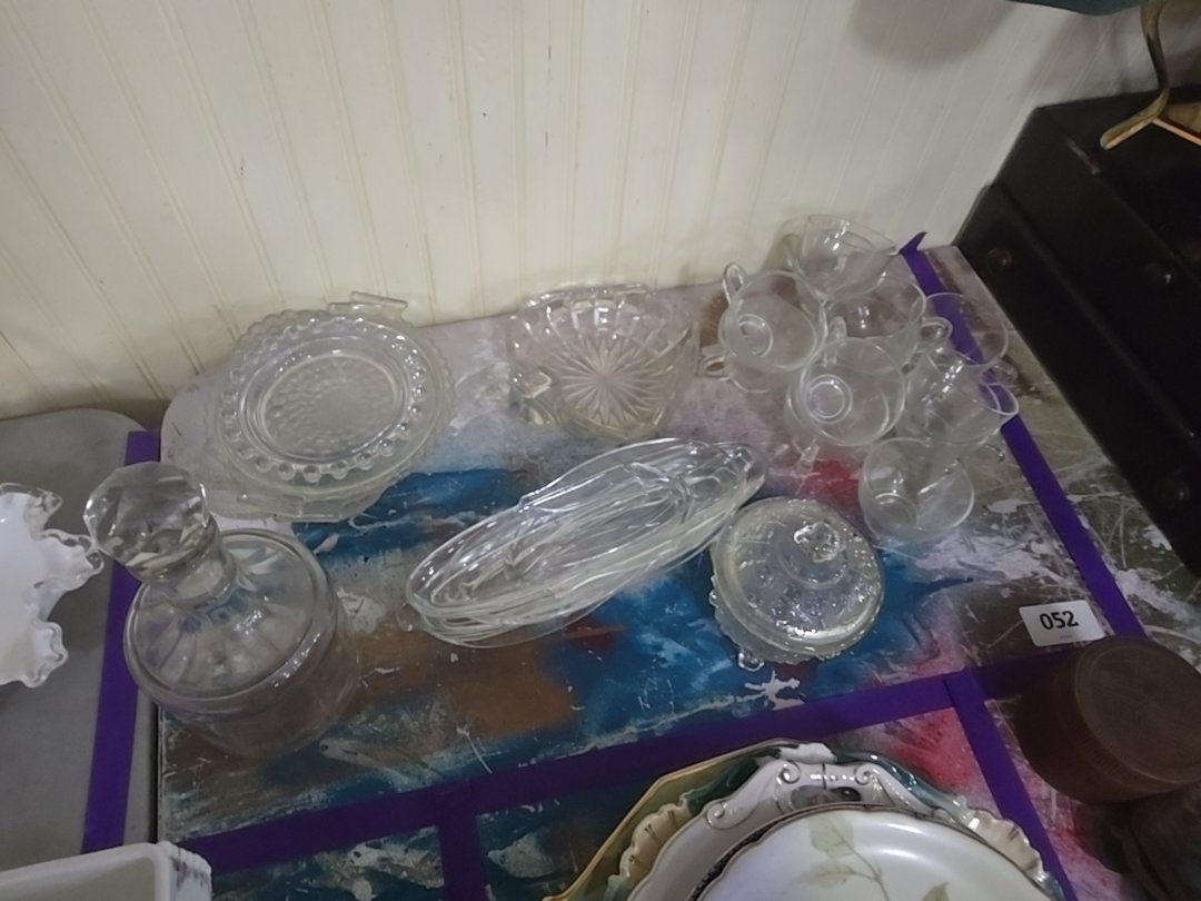 mixed grouping of miscellaneous clear glass